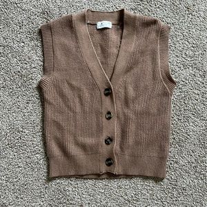 Knit button down sweater vest